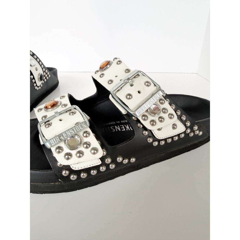 Birkenstock x Heidi Klum Studded Grommets Arizona Sandal White Sz 38 EU - Picture 9 of 16